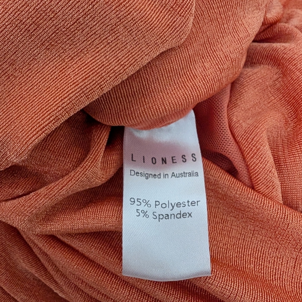 Lioness Goddess One Shoulder Ruched Mini Dress Medium Orange - Picture 10 of 15